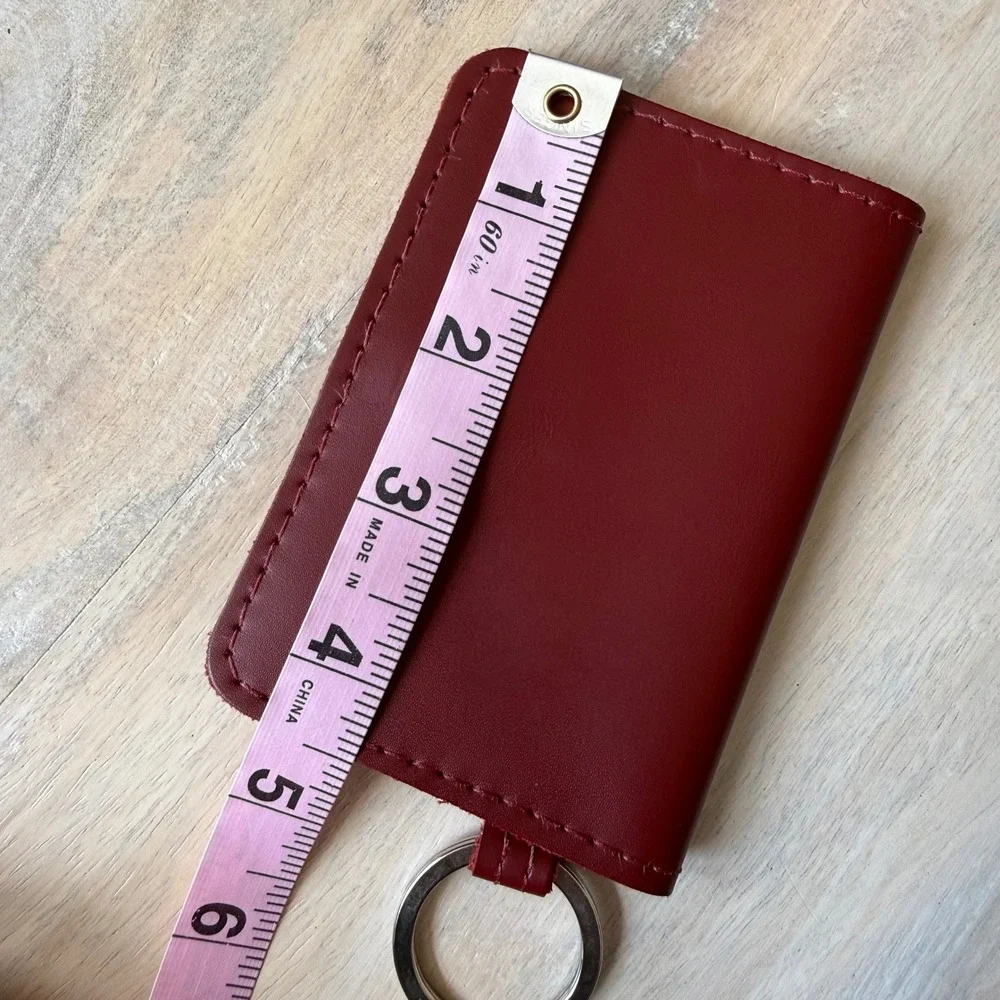 Jon Hart Design‎ ID Wallet Unisex Red Leather Keychain Minimalist Luxury Travel